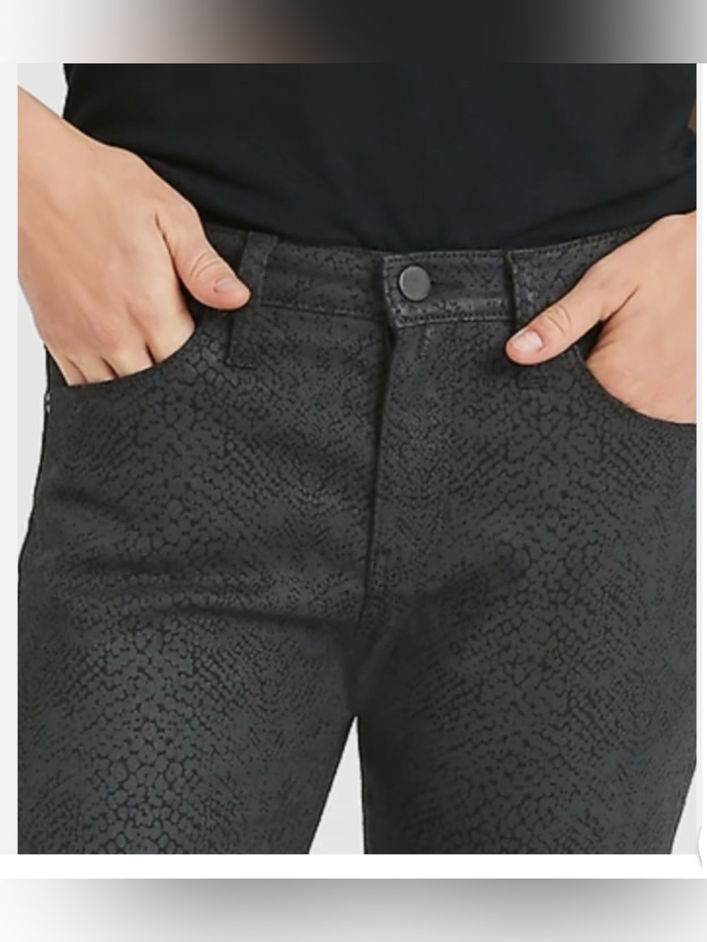 Banana Republic Premium Denim Midrise Skinny Serpent (Snake) Print Jeans